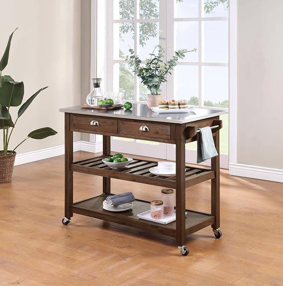 Boraam Sonoma Kitchen Cart, Chestnut