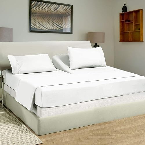 Miniatura 3 de Top - Juego de sábanas Flex de cabeza dividida para cama ajustable, 100 % algodón de 600 hilos, juego de sábanas de media división King para dormir