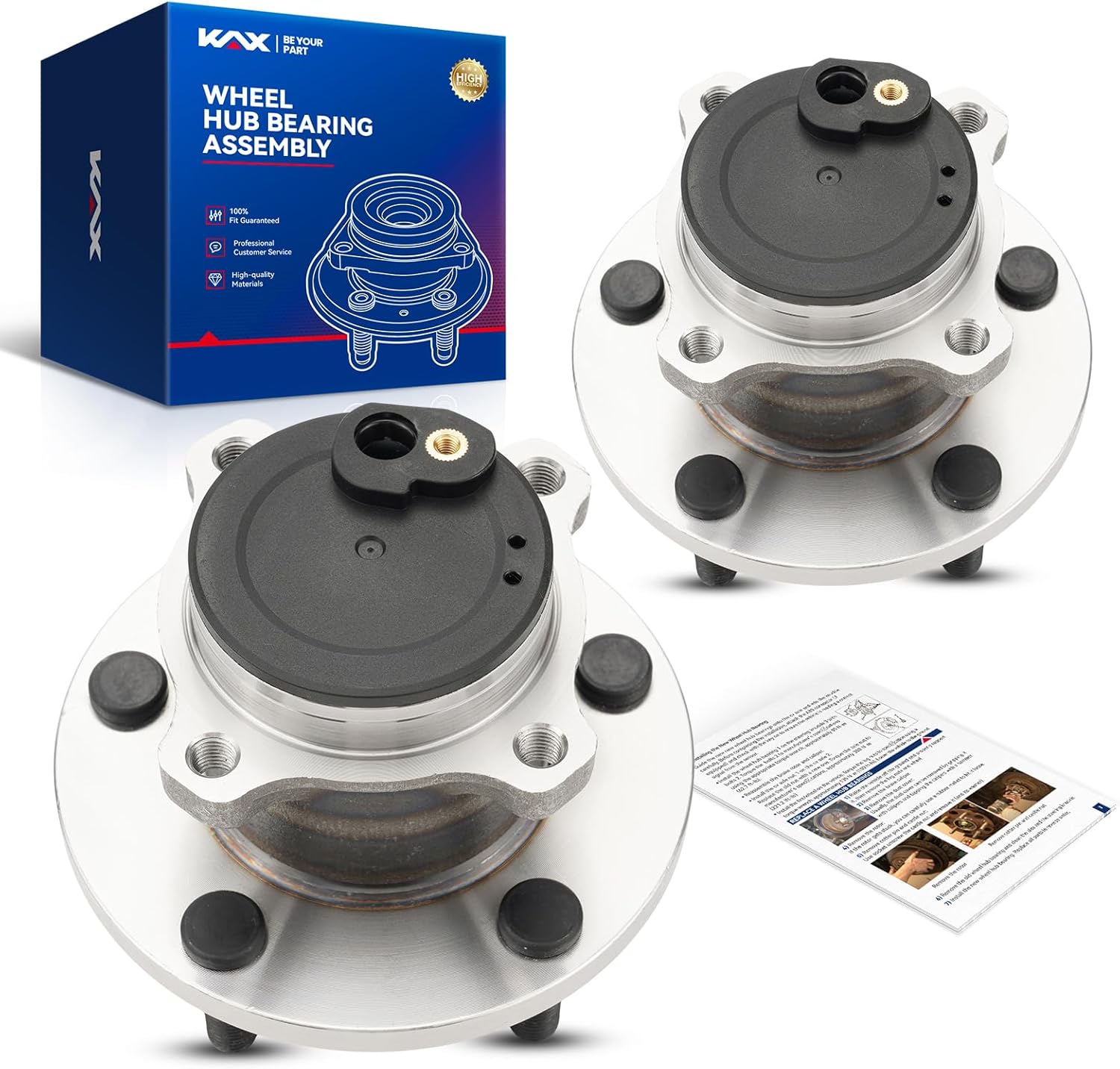 KAX 512347 2PCS Rear Wheel Hub Bearing Compatible with Mazda 5 2006-2010 2012-2015,5 Lugs Wheel Bearing and Hub Assembly