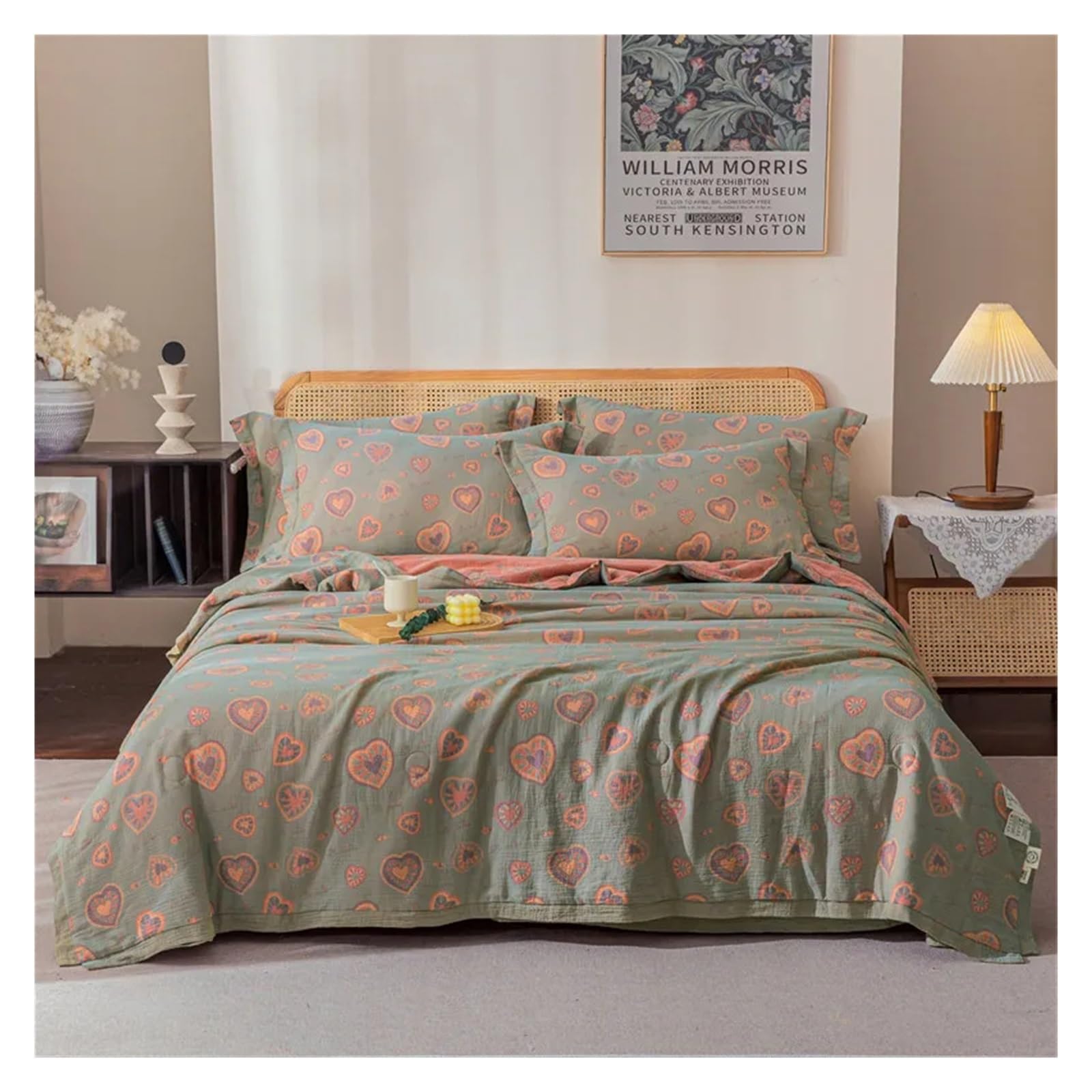 ADovz Coperta da letto ispessita con garza di cotone plaid Coperte Jacquard trapunta sottile estiva piumino set biancheria da letto Compatible with la casa Copriletto sul letto,Lenzuola