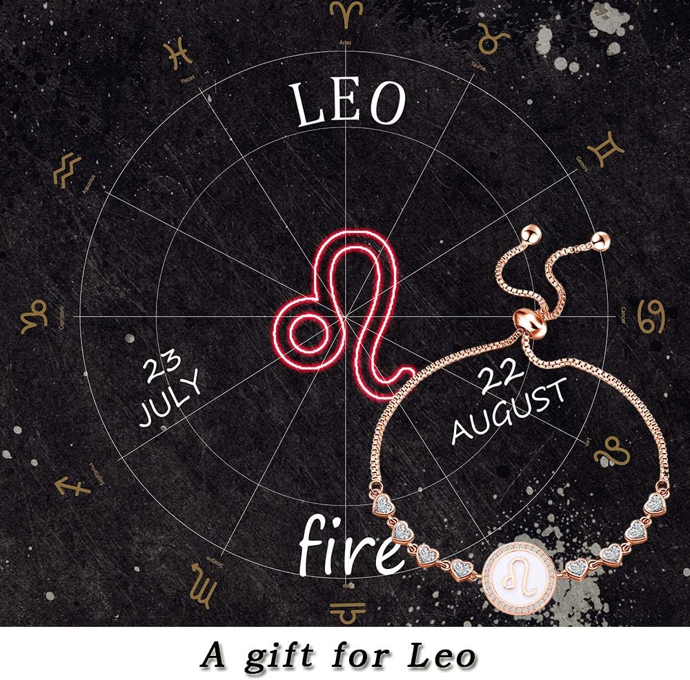 TGBJE Rose Gold Zodiac Sign Adjustable Bracelet Birthday Gift for Women Girls Zodiac Bracelet 12 Constellation Bracelet - Image 7