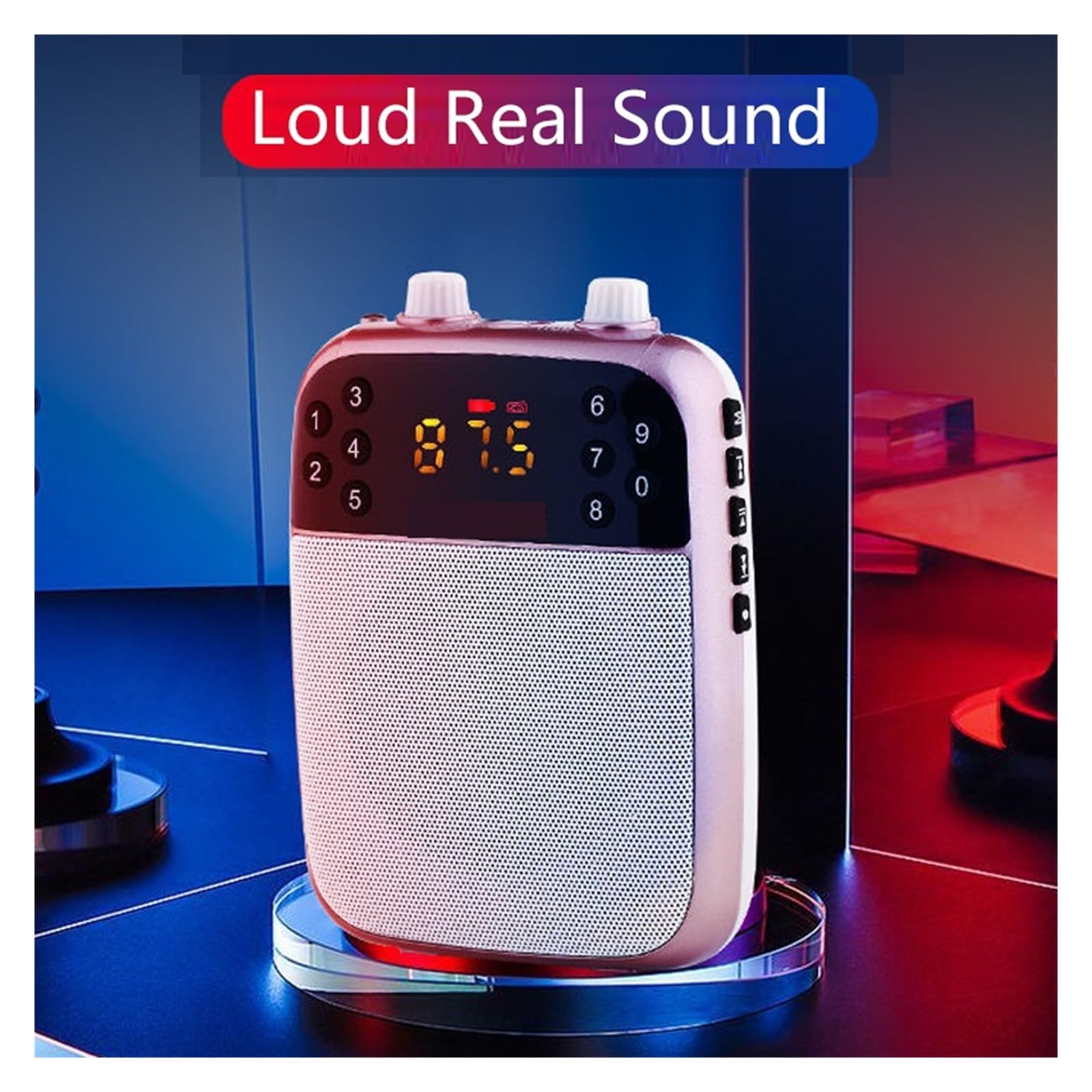 Amplificador de voz con micrófono Megáfono Inalámbrico, Amplificador De Voz Portátil, Guía For Profesores, Micrófono, Altavoz, 5W, Compatible Con Tarjeta TF, Bluetooth, Reproductor De MP3 En Disco U B