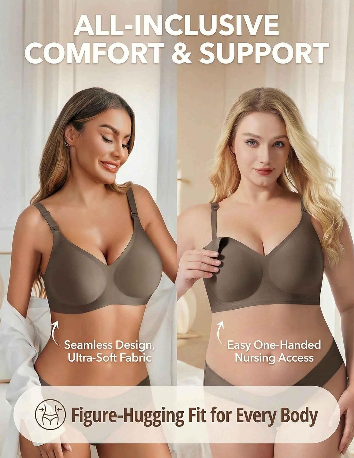 Avidlove Women's Seamless Bras Nursing Bras for Breastfeeding Tshirt Everyday Bra - Image 4