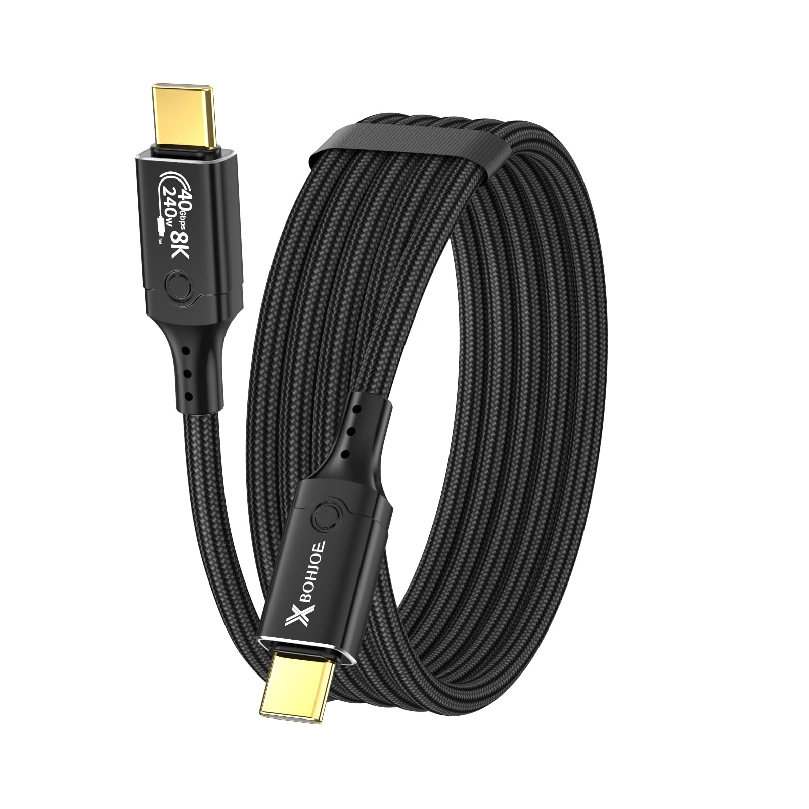 XBOHJOE Cable USB 4.0 a USB C de 40 Gbps para cable Thunderbolt 4 de 3.3 pies, sincronización USB4 8K/5K a 60Hz, pantalla tipo C de 240 W, carga compatible con iPhone 15/16 Pro/Max GoogL/MacBook Pro