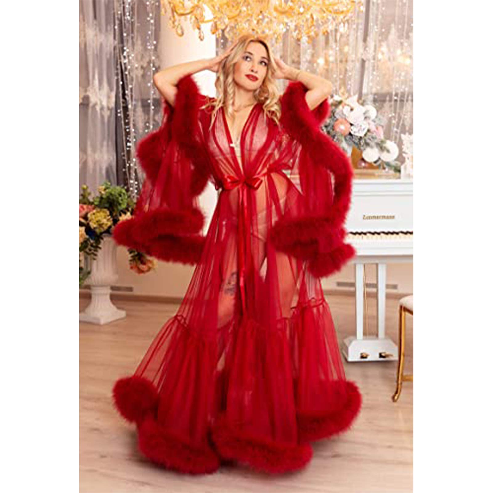 fitted lace wedding dress Feather Flame Dress – SLAYEDBYTEN main image 1