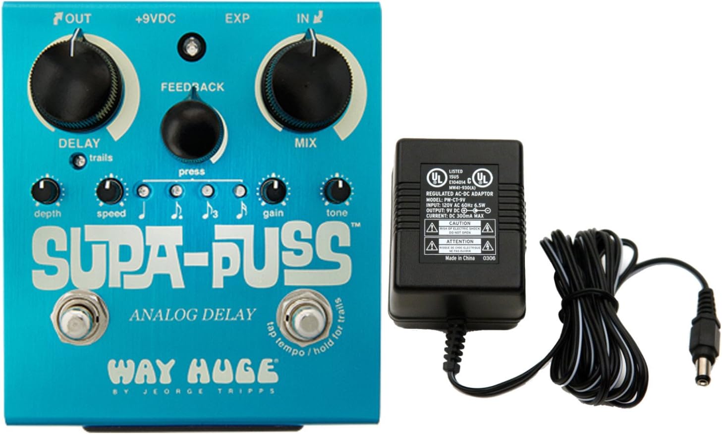 Way Huge WHE707 Supa Puss Analog Delay w/ Power Supply