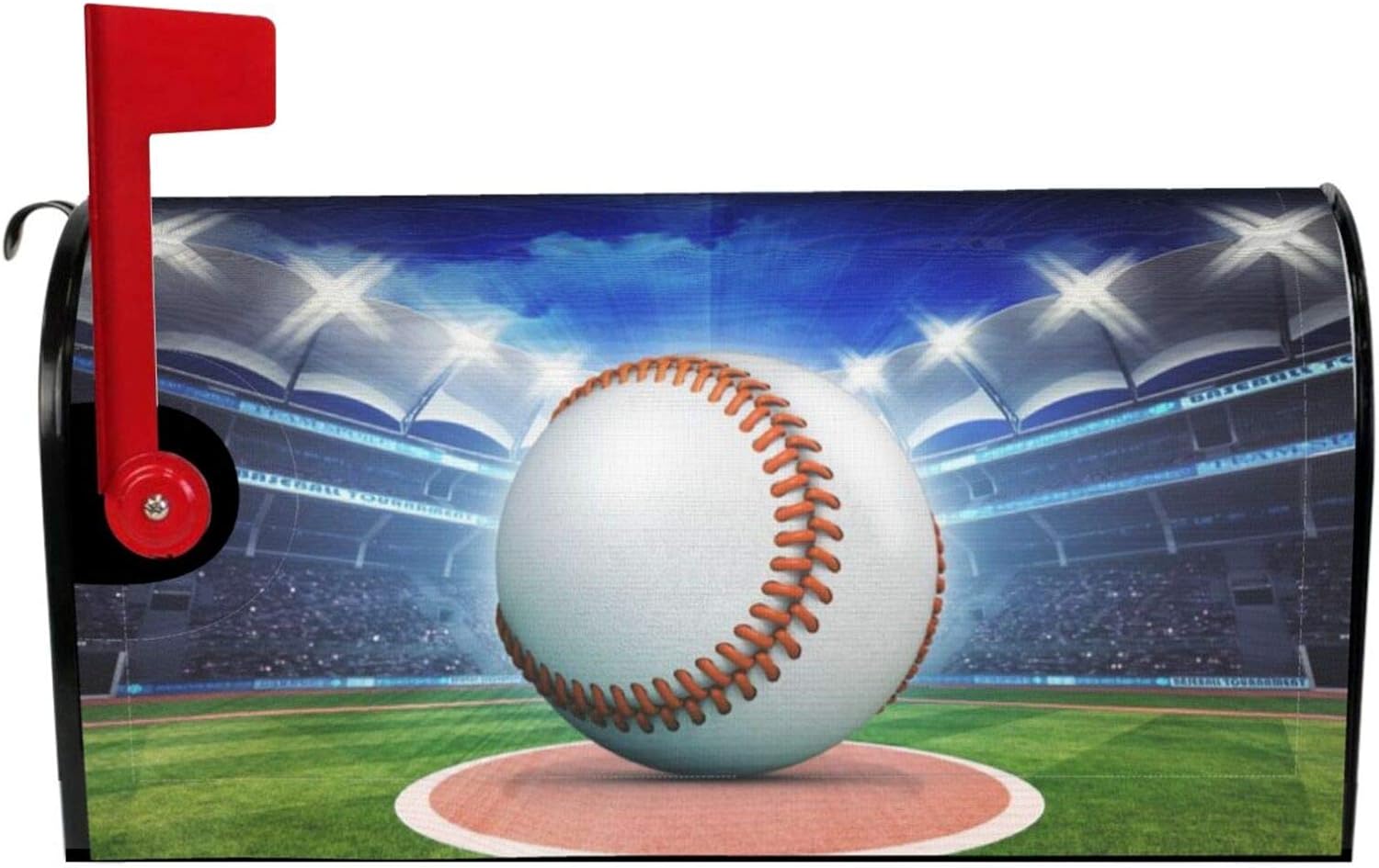 Dujiea Baseball Mailbox Cover Mailbox Wraps, Waterproof Mailbox Covers Magnetic Post Box Cover Standard Size 21"(L) x 18"(W) Garden Yard Outside Farmhouse Home Decor