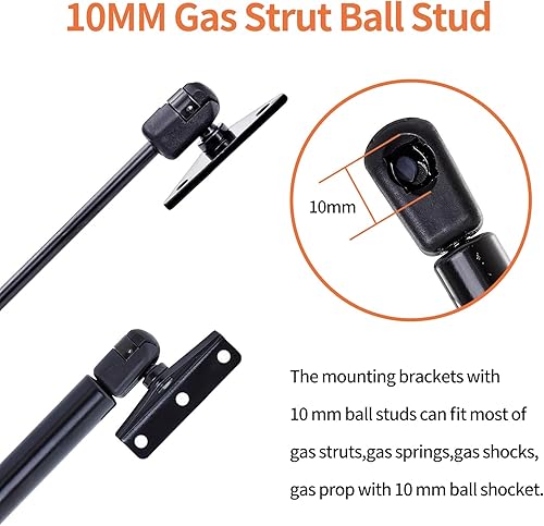 Miniatura 5 de Soporte de montaje de puntales de gas de 0.394 pulgadas para soportes de elevación de choque de gas, resortes de elevación de gas de acero, soporte