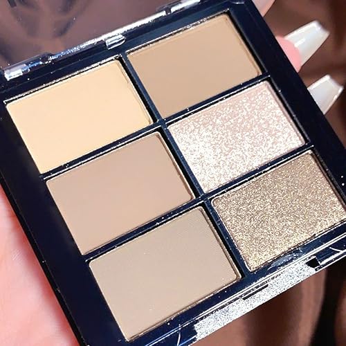 Miniatura 4 de Kteubro 6- Color Altamente Coloreado Tierra Sombra de Ojos Platte Glitter Pearlescent Matte Impermeable Sombra de Ojos Paleta Cosméticos Maquillaje