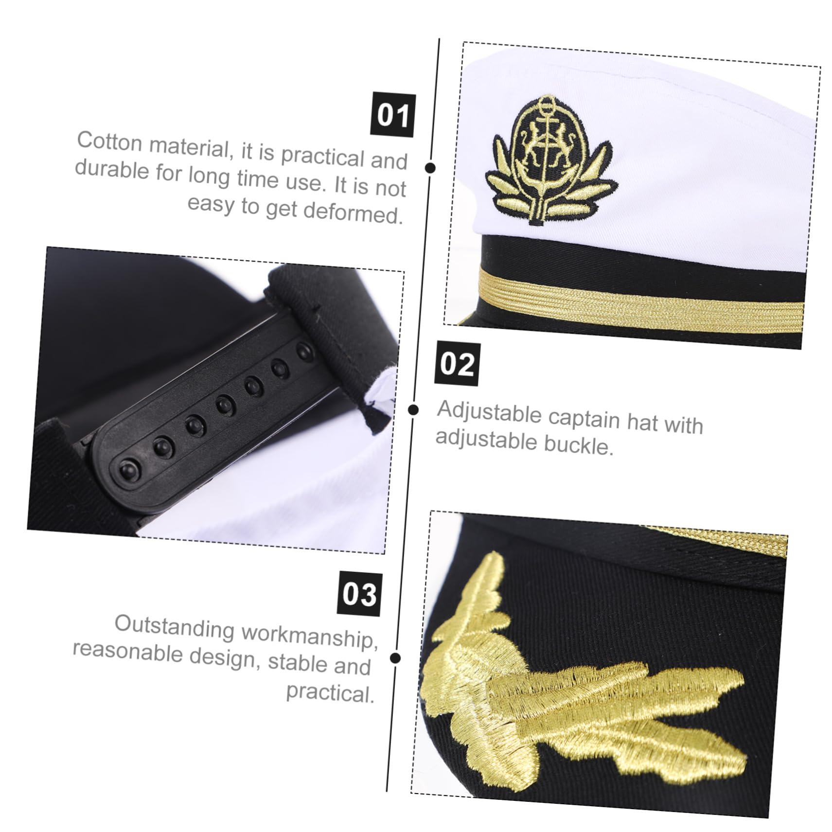 Holibanna Gorra Azul Marino Blanca Traje De La Marina Sombrero De Decoración Accesorios De Vestir Sombreros De Verano para Hombres Sombrero Hombres Adultos Algodón