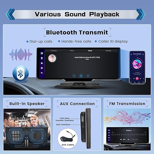 Miniatura 5 de 2+32G Hikity - Pantalla inalámbrica Carplay Android 13, estéreo portátil para automóvil con navegación GPS WiFi, radio inalámbrica Android Auto con