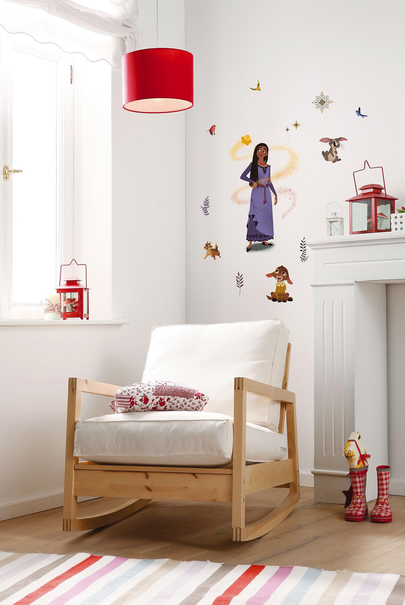 Disney Wish Wall Sticker - Stardust - Size 50 x 70 cm - Wall Stickers, Children's Room, Pink