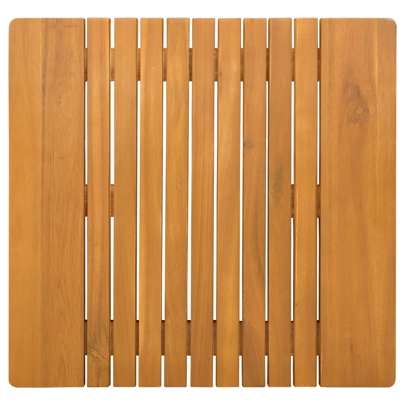 Alfombra de baño de madera marrón lisa, 52 x 50 cm, antideslizante, diseño ventilado, absorbente, para baño, ducha, ducha, bañera, secado rápido, versátil, para baño