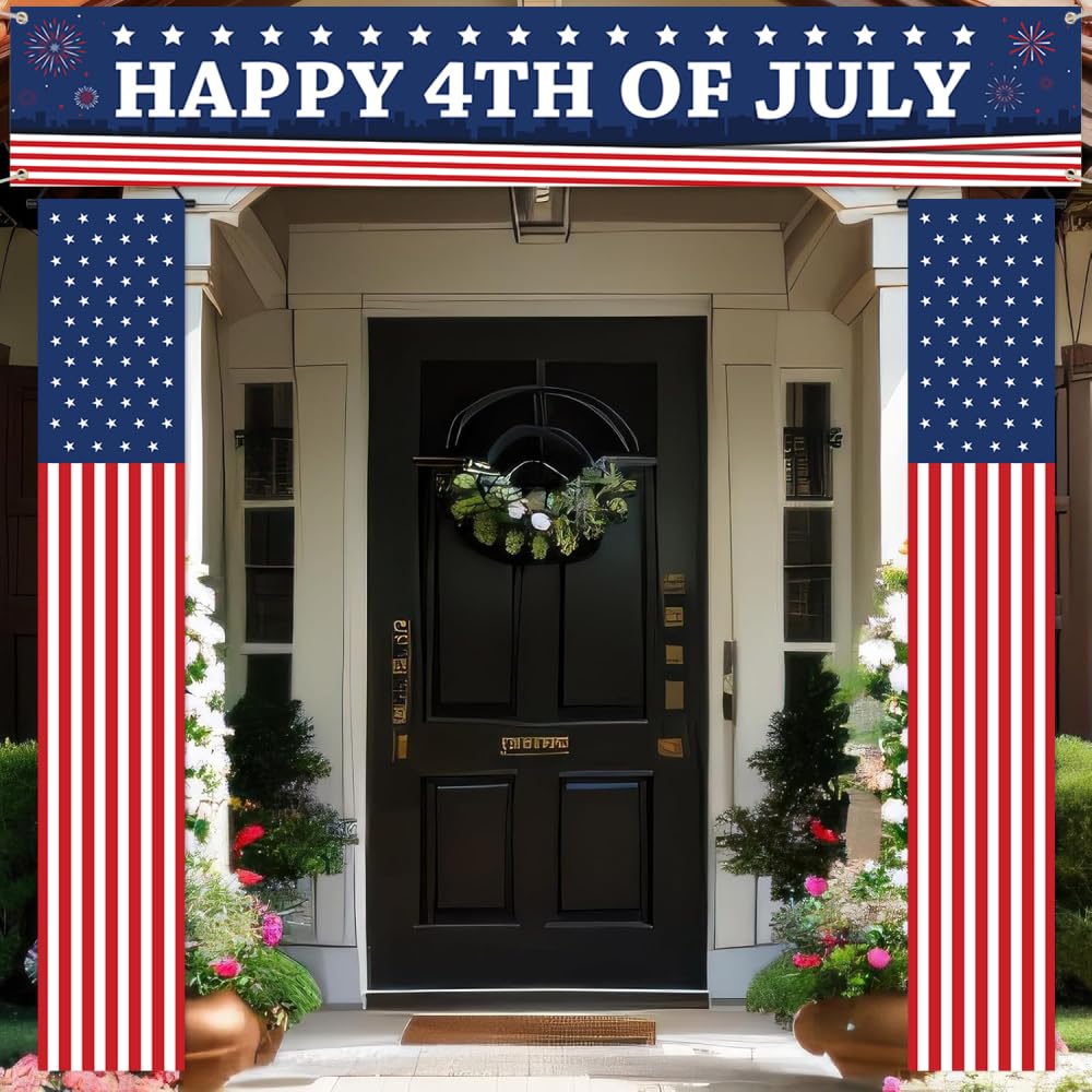 Bannière décorative intérieure à rayures et étoiles pour le 4 juillet - 7