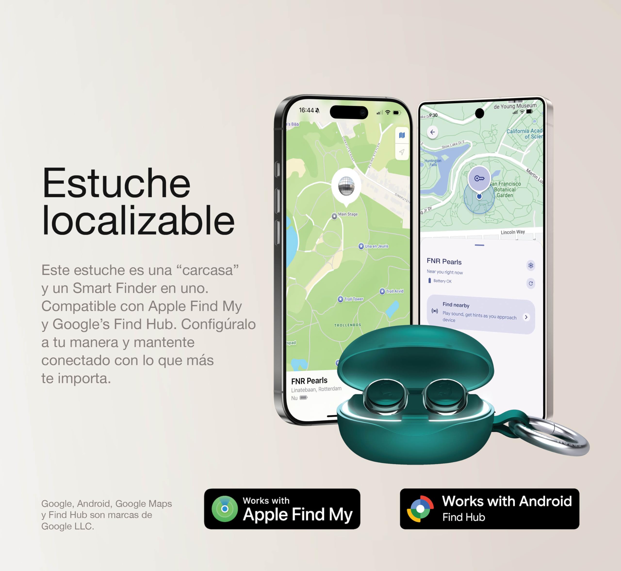 Pearls Ombré Tapones para Oídos para Conciertos con Modos Social & Stage (18 dB/23 dB), Protección Auditiva para Festivales y Clubs, Find My & Android Find Hub, Estuche Chrome LED (Emerald Green)