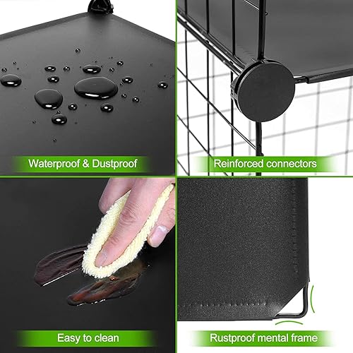 Miniatura 6 de TUMUCUTE - Organizador de almacenamiento con cubos de alambre, estantes metálicos con 25 cubos, organizador modular y apilable para dormitorio, sala