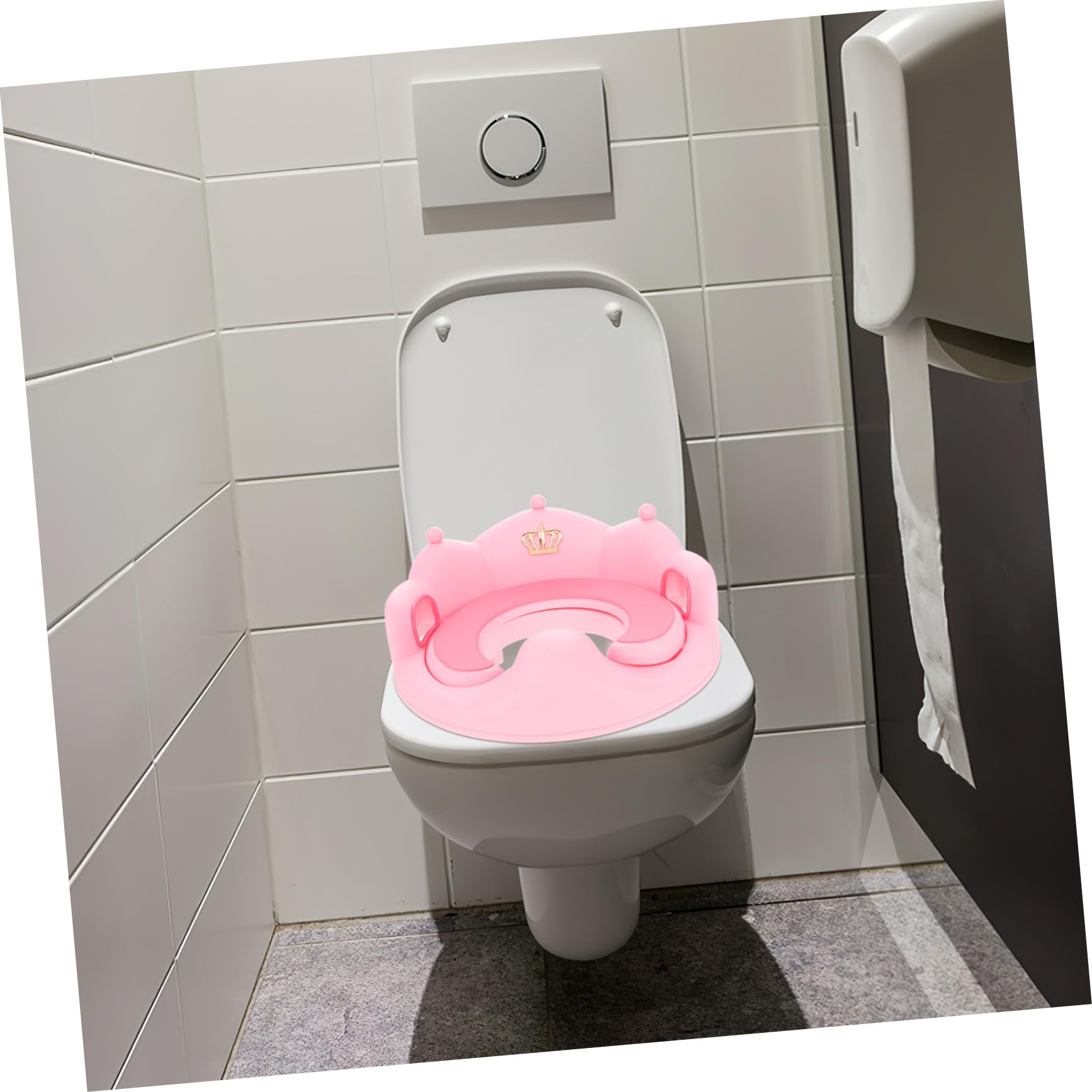 Hemobllo Seggiolino Wc per Ragazzo Ragazza con Maniglie Antiscivolo, Vasino da Addestramento in Polipropilene Resistente, Cuscino Rimovibile per Casa e Viaggio, Adatto a Maschietti