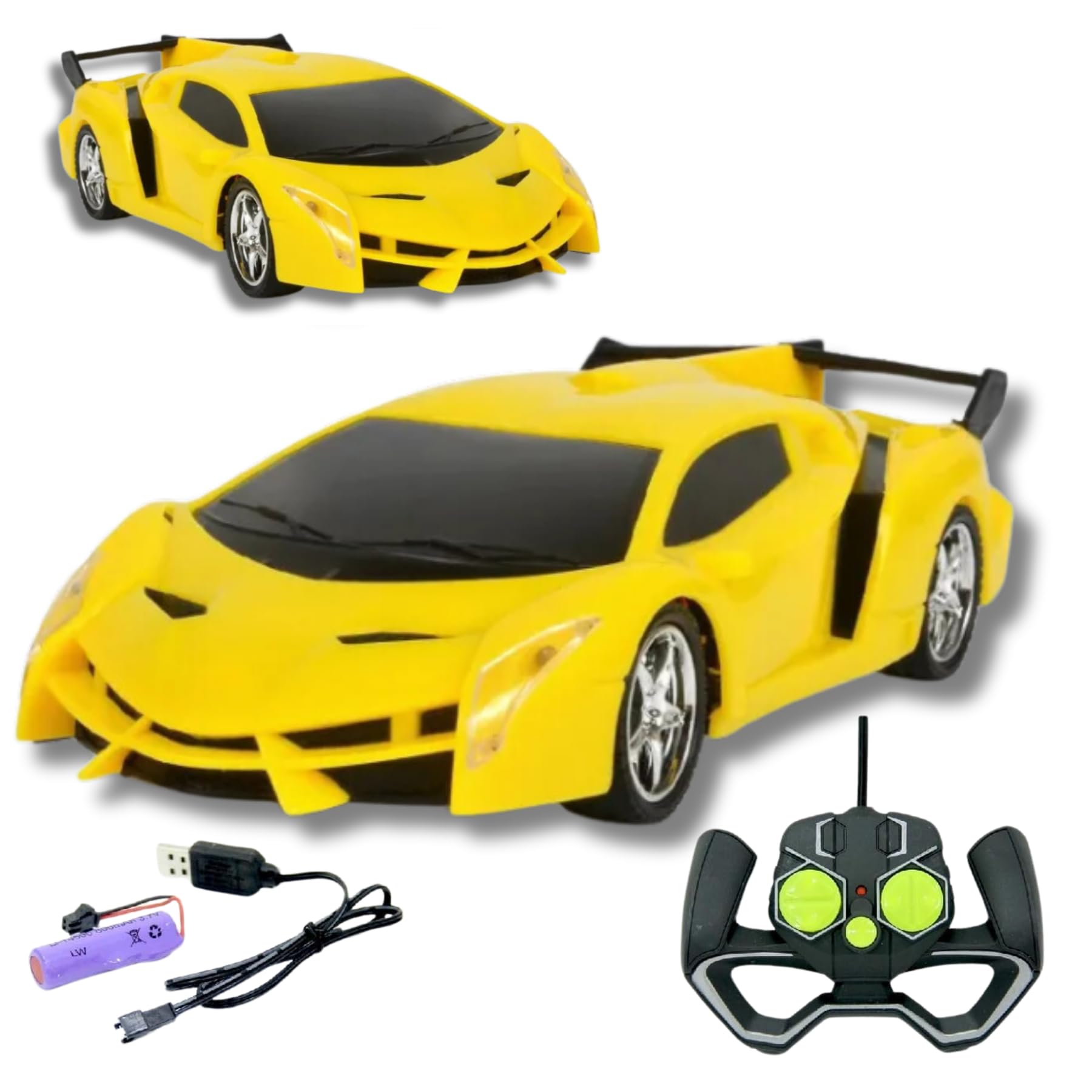 KIDSWAY PLASTIC RC CAR with OPENABLE DOORS and RECHARGEABLE BATTERY BIG SIZE RC CAR with OPEN DOOR and STEERING REMOTE CONTROL (120 YELLOW) (B0D8TWCMCC) Amazon Price History, Amazon Price Tracker