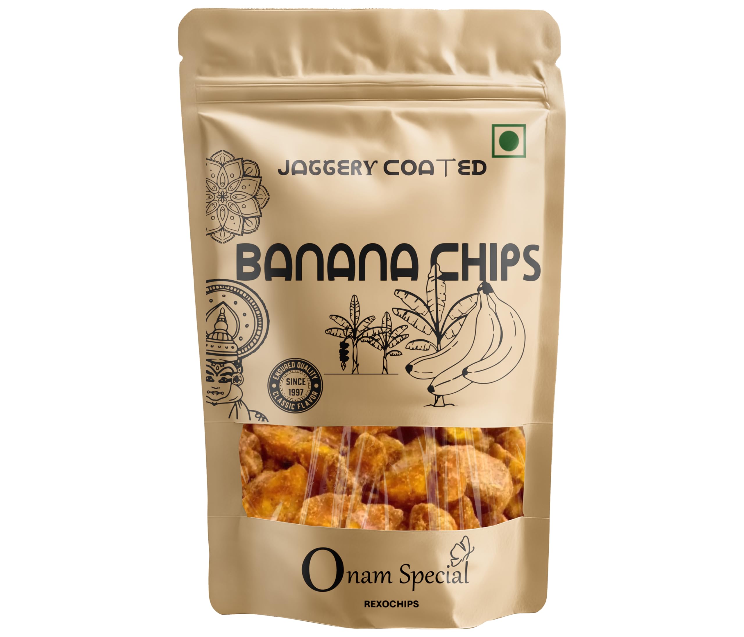 Rexochips - Premium Kerala Jaggery coated Banana Chips ||sarkara varatti |Gluten Free| Natural Crunchy Crackers |Vegetarian| non GMO |Best Teatime Snacks| High In Fiber |Calcium Rich - 450 Gm (B0DFDS1GNC) Amazon Price History, Amazon Price Tracker