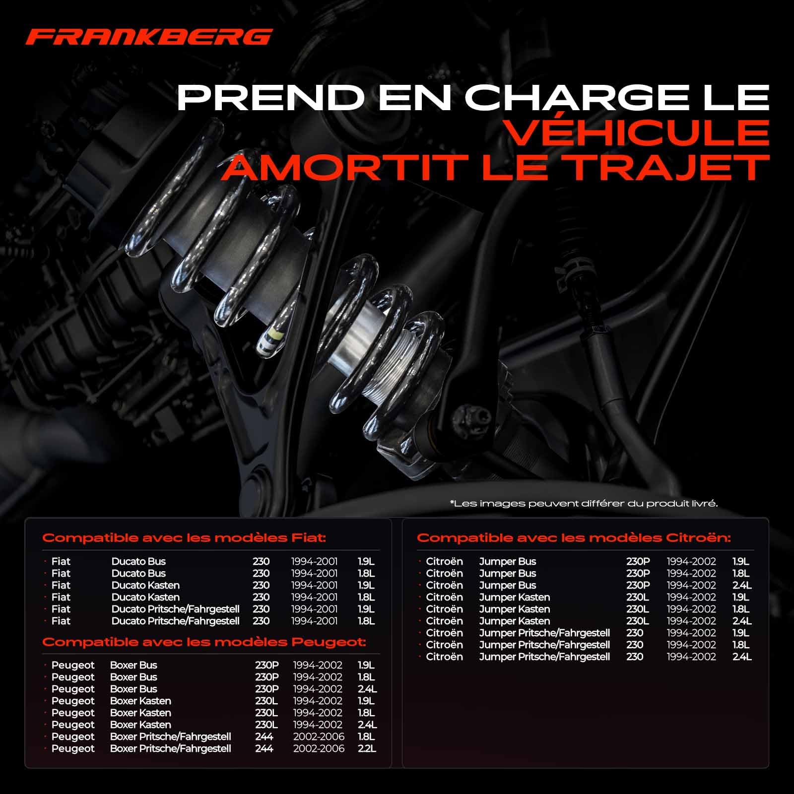 Frankberg 2 ressorts de suspension pour essieu avant 4015618 | Compatible avec: Boxer Bus 230P, Ducato plateau/châssis 230, Bus Ducato 230, Boxer plateau/châssis 244, Boxer Box 230L
