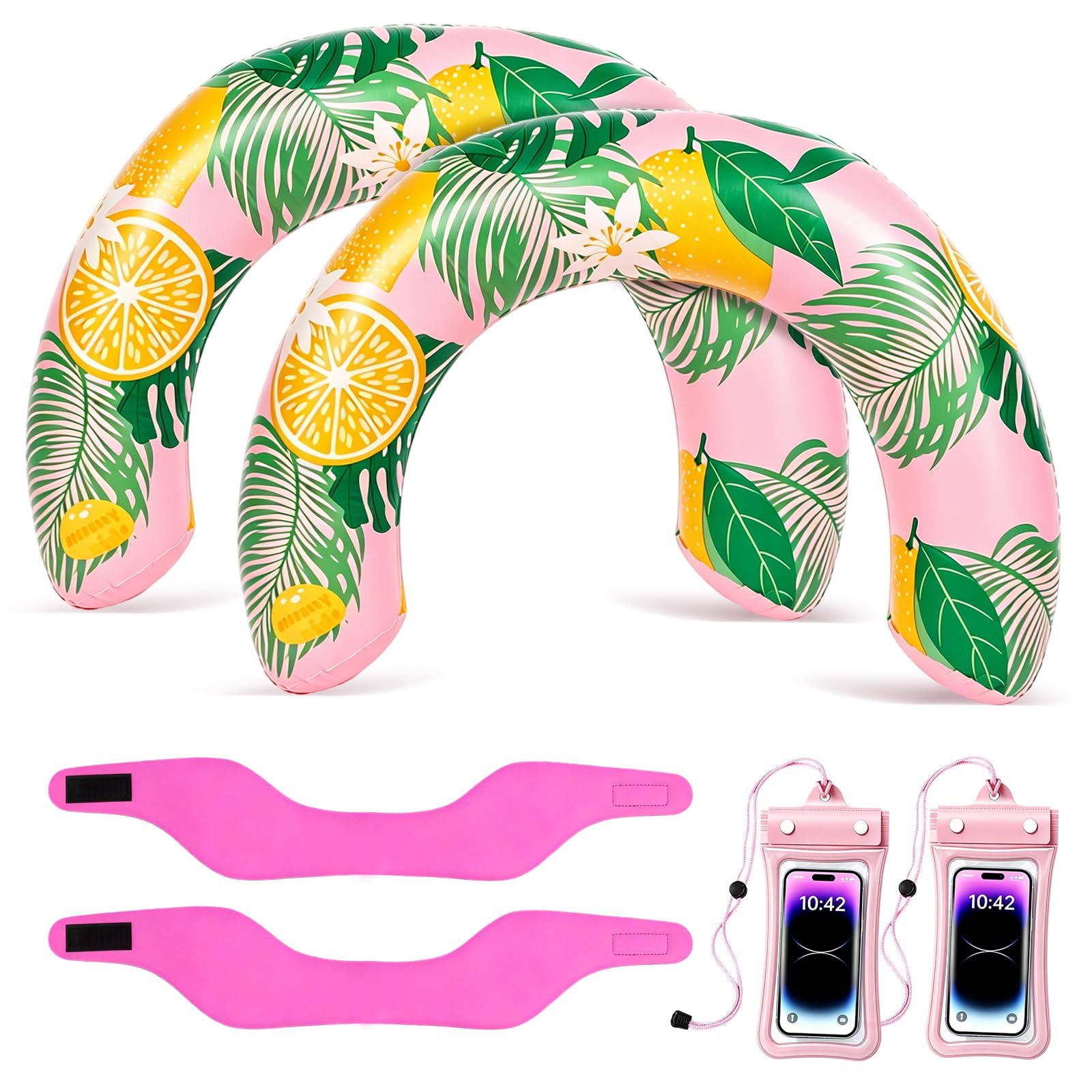 Inflatable Pool Rafts (Pink, 2PCS)