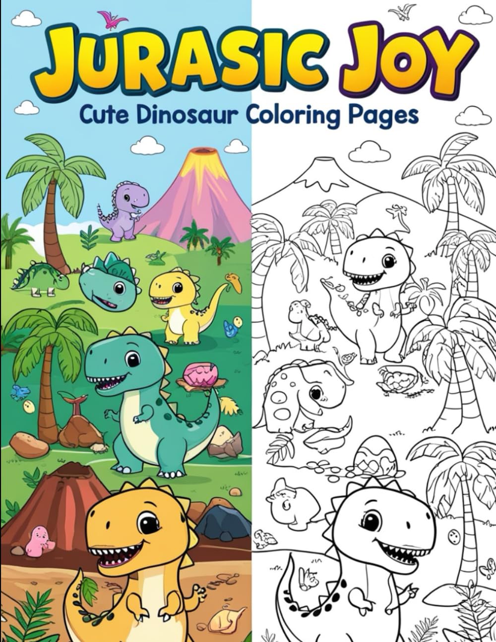 Jurassic Joy: Cute Dinosaur Coloring Pages