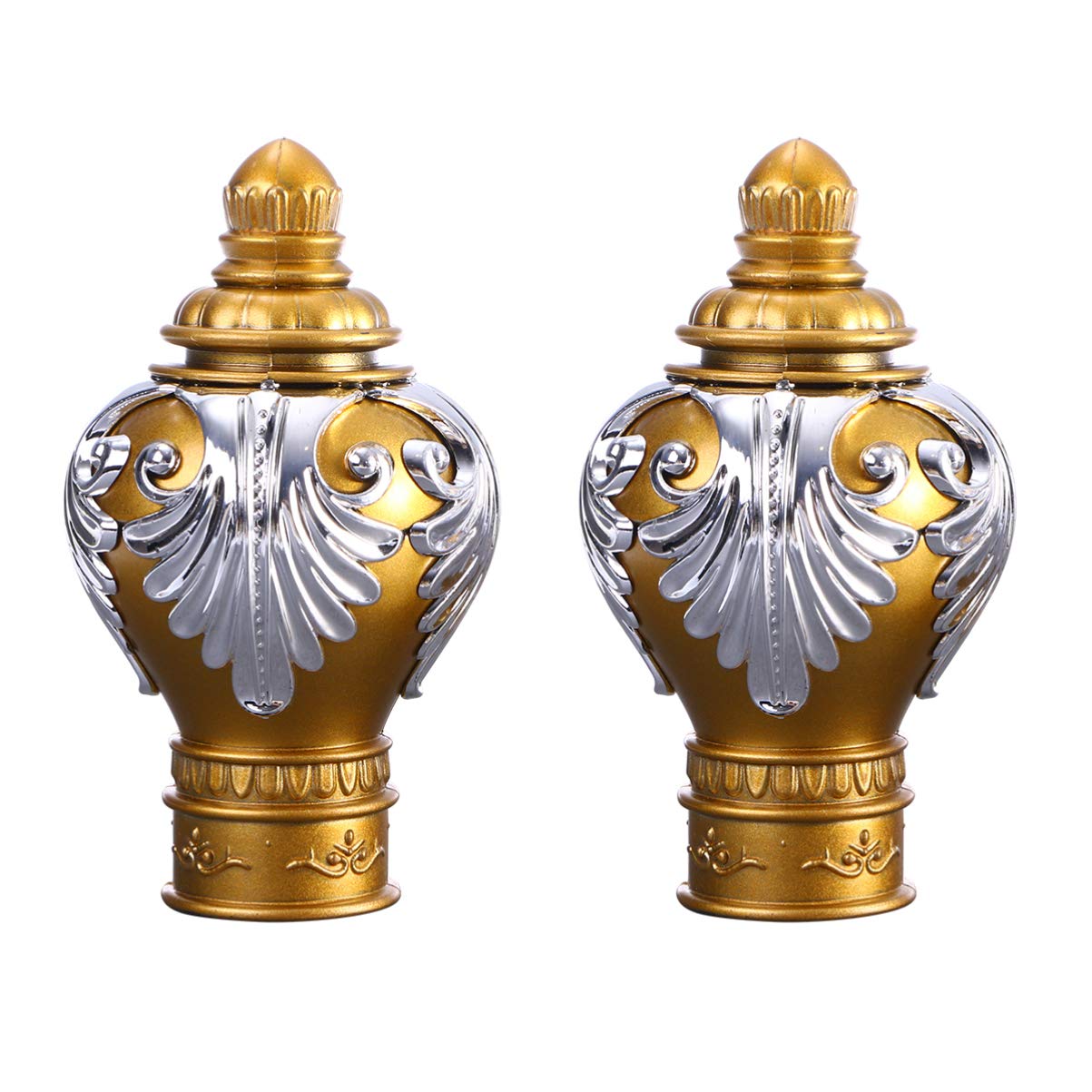 Końcówka karnisza, Zakończenia karniszy Kwiatowy wzór 28 mm w kolorze złotym, 2 szt