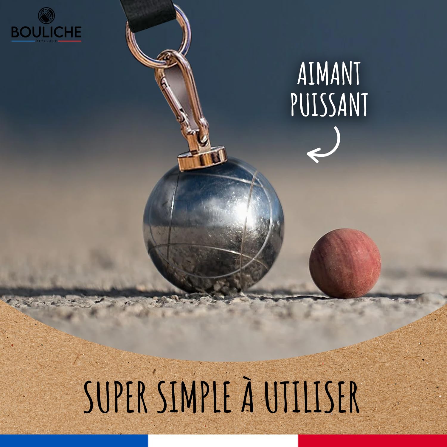 BOULICHE | Kit Ramasse Boules de Pétanque | Aimant Puissant et Mètre Intégré | Chiffon et Sac de Transport Inclus | Léger et Portable | Accessoire Petanque, Cadeau | OriginalCorner®