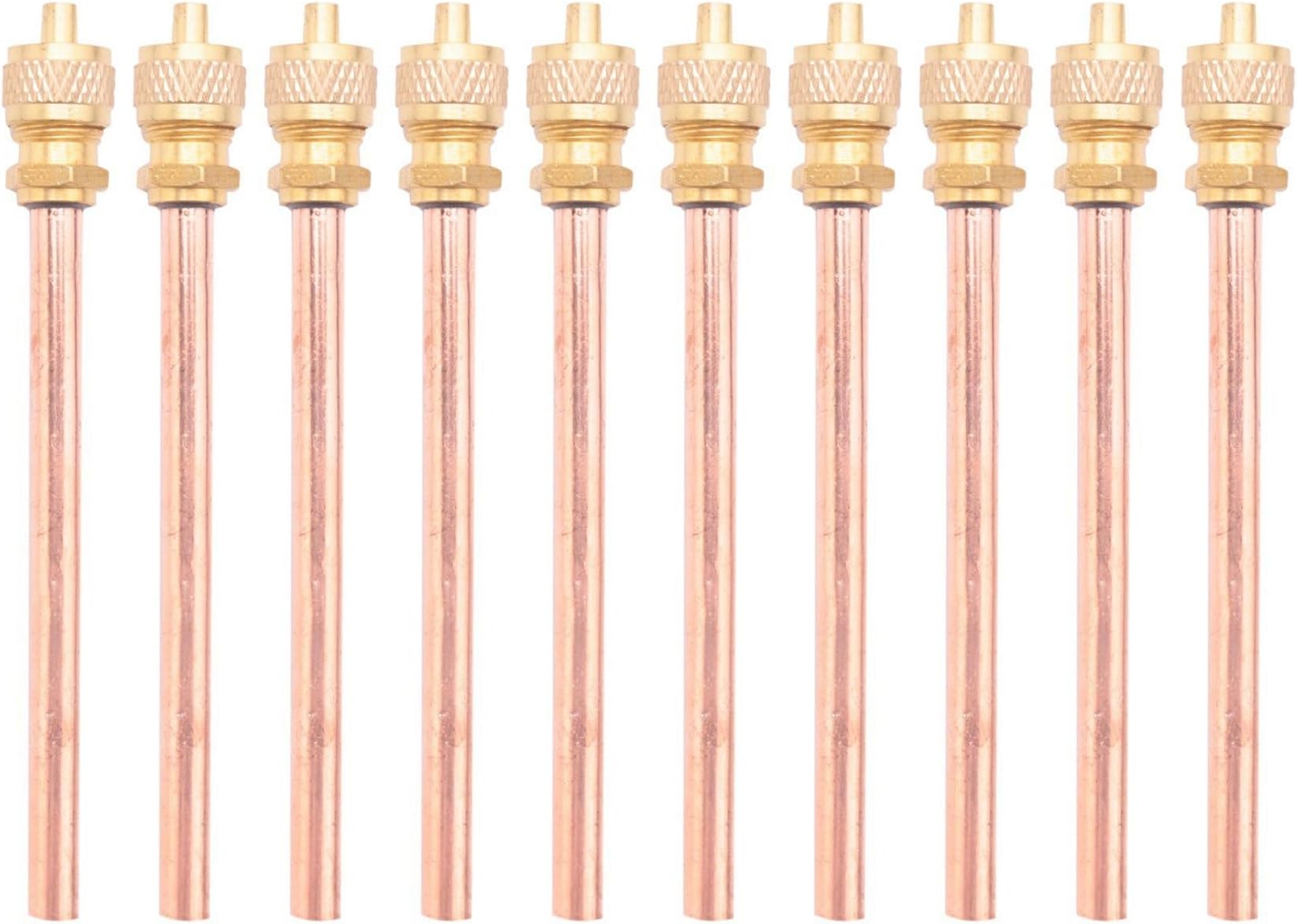 10 Valve 1/4 inch SAE x 1/4 inch OD x 4 inch stem Core AC Refrigeration