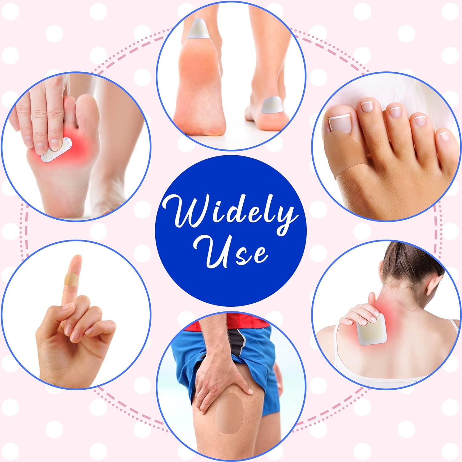 100 Pcs Blister Bandages Pads Gel Hydrocolloid Bandages Waterproof Adhesive Blister Prevention for Feet Heel Fingers Toes Forefoot Blister,10 Size - Image 6