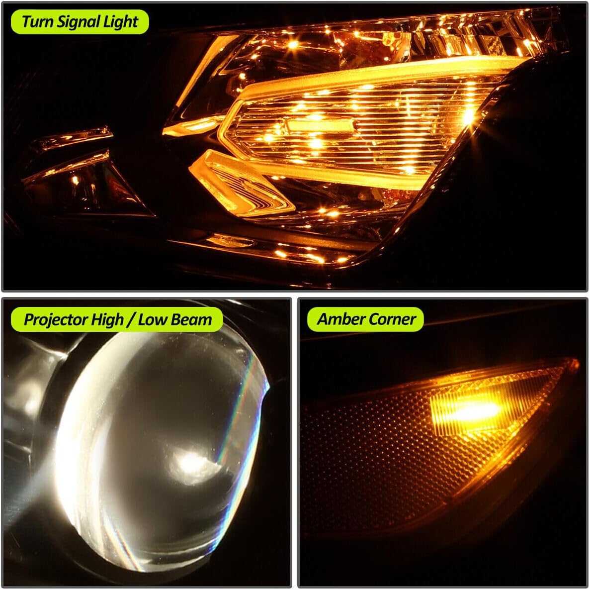 Projector Headlight Assembly Fit for Chevy Malibu 2016-2018,Halogen Headlamp Factory Style Replacement Driver Passenger Side GM2502426 GM2503426