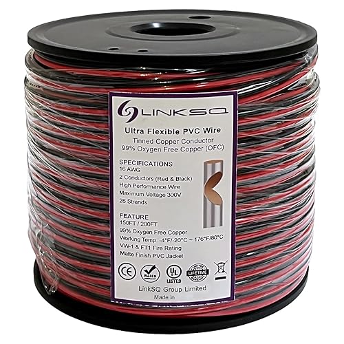 Vista 17 de Cable eléctrico 2468 VW-1 FT1 (100 pies) calibre 16 2 conductores, cable de cobre estañado trenzado sin oxígeno de 2 cables, 16 AWG 2 cables, cable