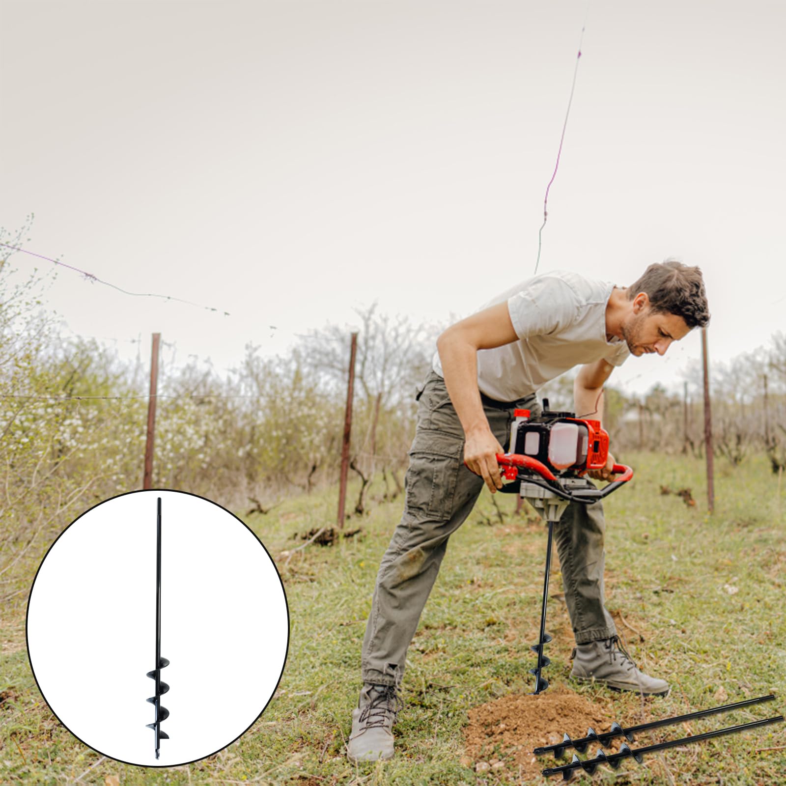 Erdbohrer Akkuschrauber, Gartenbohrer, Bodenbohrer, Erdbohrer für Bohrmaschine, Turboplanter, für Gartenpflanzung, Lockerung der Pflanzen, Feldaushub