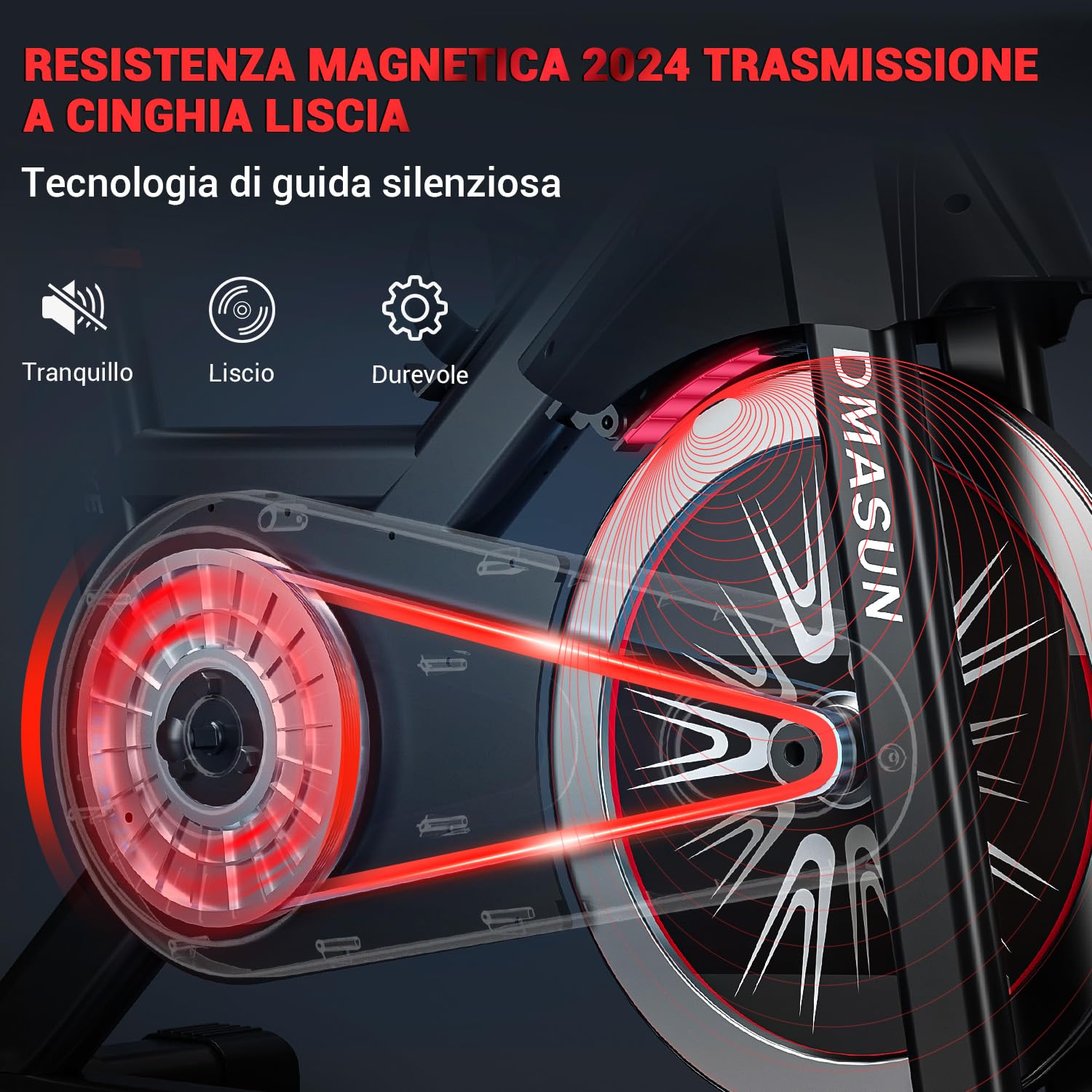 Cyclette da Casa, DMASUN Cyclette Professionali Hanno Una Resistenza Magnetica più Forte, cyclette più Silenziosa, più Confortevole e Sicurezza Stabile, Capacità 160 kg（Include Coprisella Cyclette）