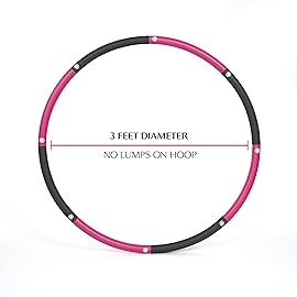 HEALTHYMODELLIFE Exercise Fitness Hoop for Adults - Easy to Spin, Premium Quality and Soft Padding Weighted Hoop - Detachable Hoops for Home & Gym Workouts - 2lbs