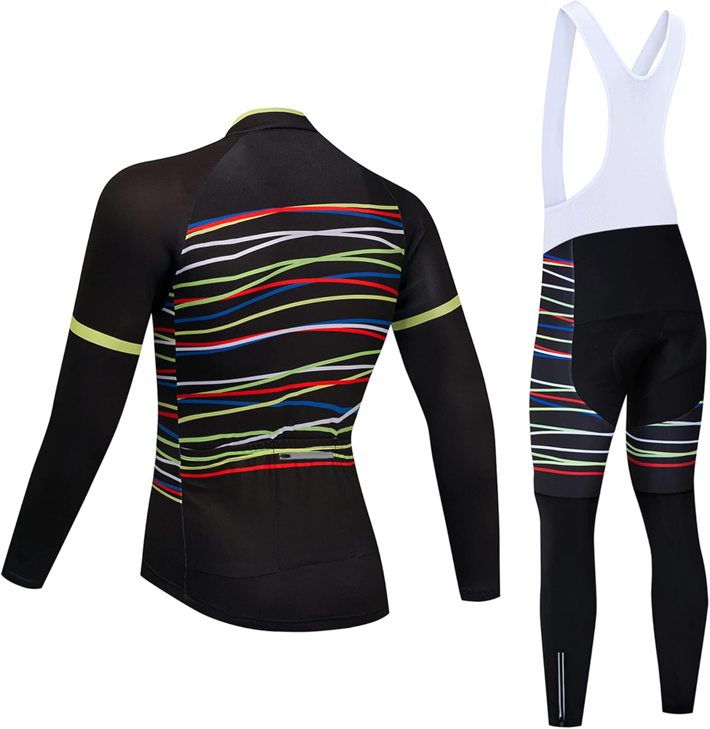 Coconut Ropamo CR Men's Cycling Clothing Sets Long Sleeve Cycling Jersey Zipper Pocket Cycling Bib Pants 3D Padded : Clothing, Shoes & Jewelry