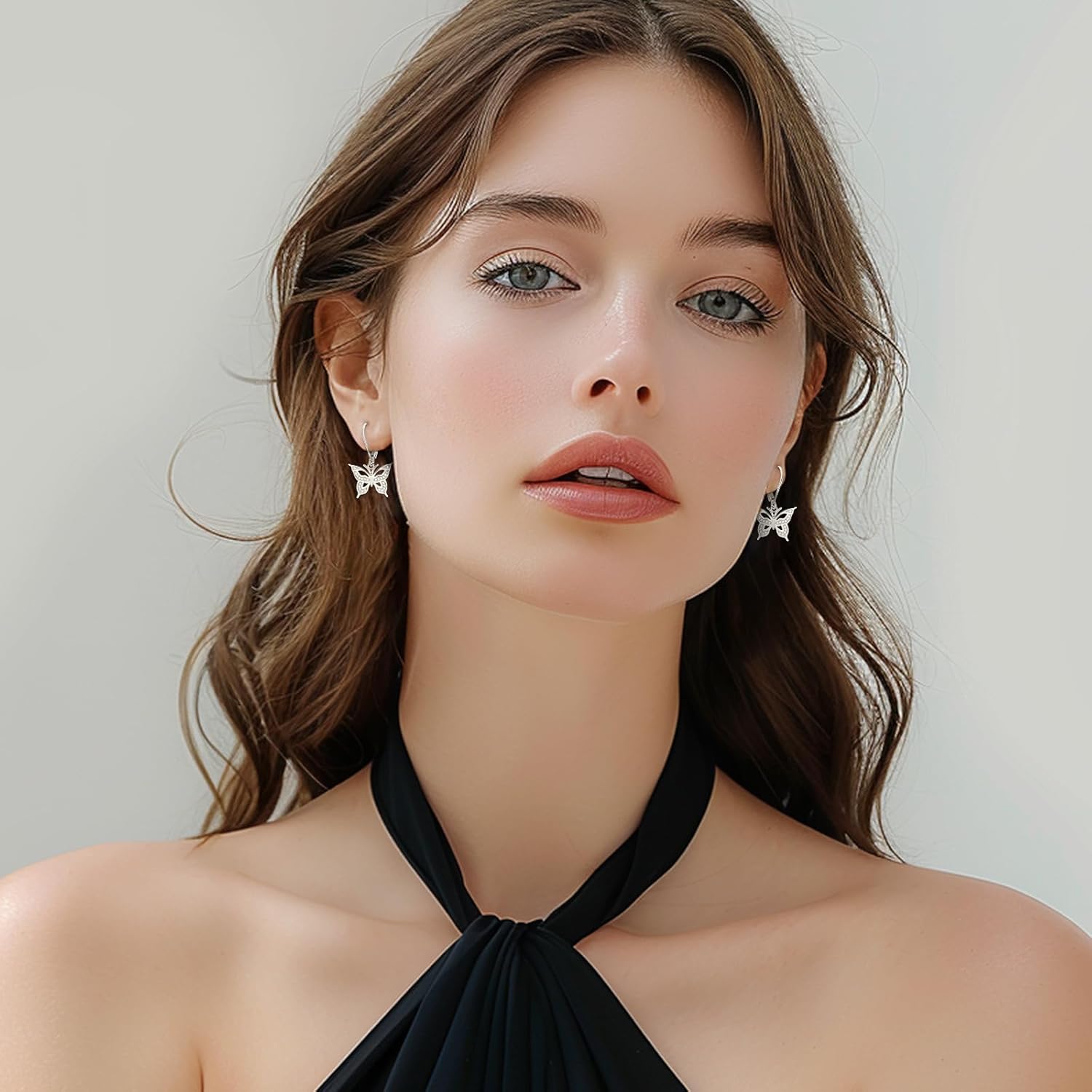 Black Cat/Turtle/Moonstone//Turquoise/Flower/Tree of Life Earrings Sterling Silver Cute Animal Leverback Dangle Earrings Jewelry Gifts - Image 7