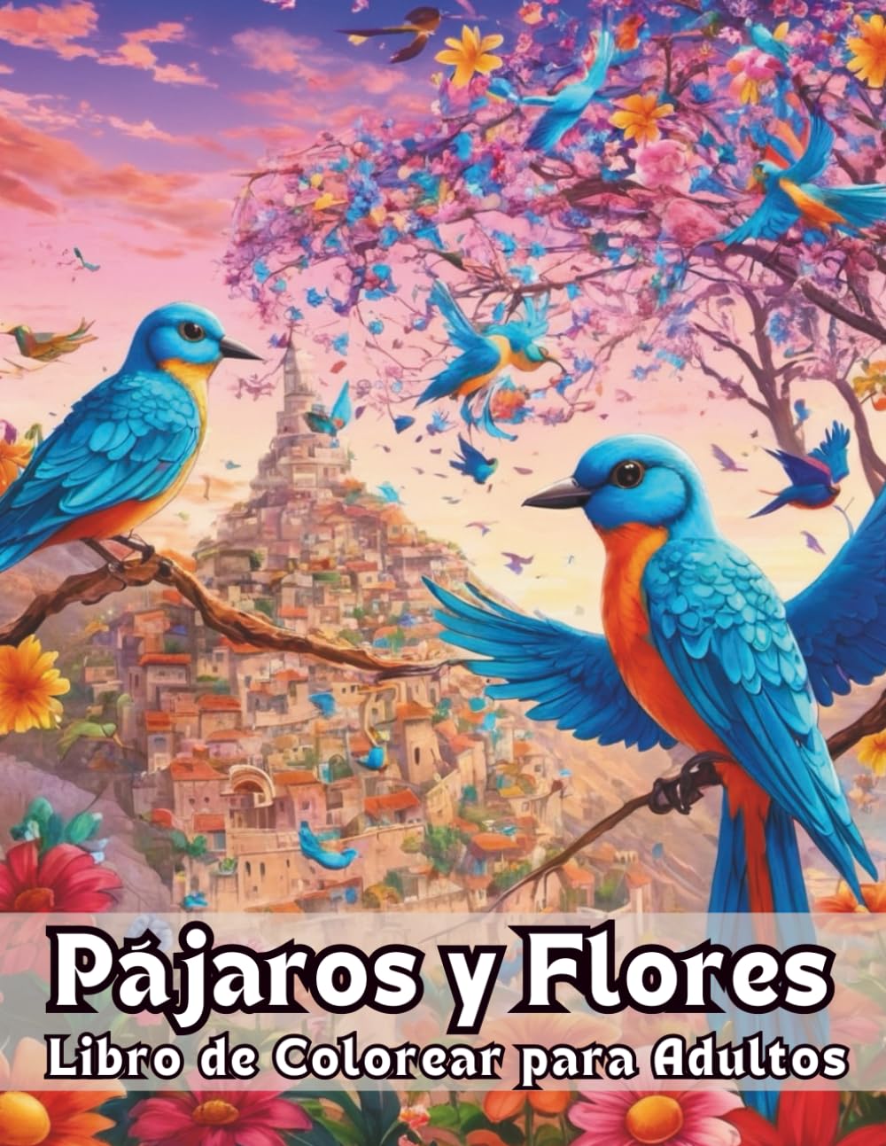 Pájaros y Flores Libro de Colorear para Adultos: Dibujos Pájaros y Flores Grandes y Fáciles Para Colorear Para Adultos | Cuaderno Para Colorear Antiestrés