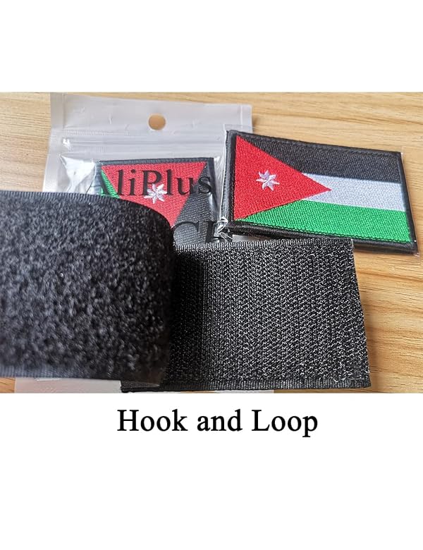 2 PCS AliPlus Jordan Flag Patches Embroidered Tactical Military Morale Patch Applique Fastener Hook and Loop by AliPlus - Used condition - Image 9
