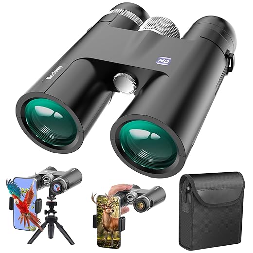 18X50 High Powered Binoculars for Adults with Upgraded Phone Adapter, Tripod and Tripod Adapter,Waterproof Compact Binoculars with Low Light Vision for Bird Watching,Outdoor Hunting,Travel,Sightseeing