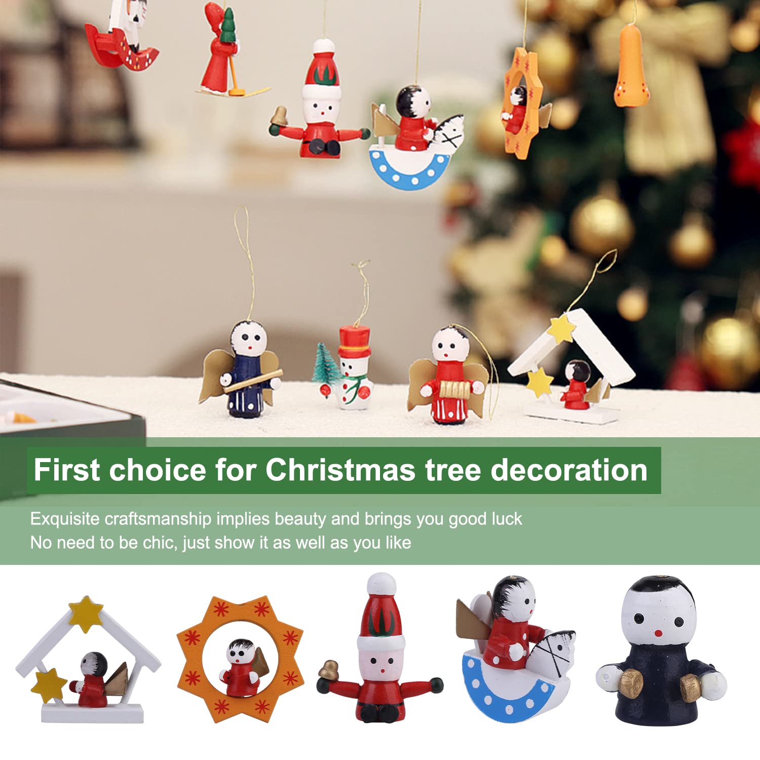 Adornos Navideños De Ratones De Tela - Juego De 4 Unidades, Hechos A Mano, Para árbol O Regalos