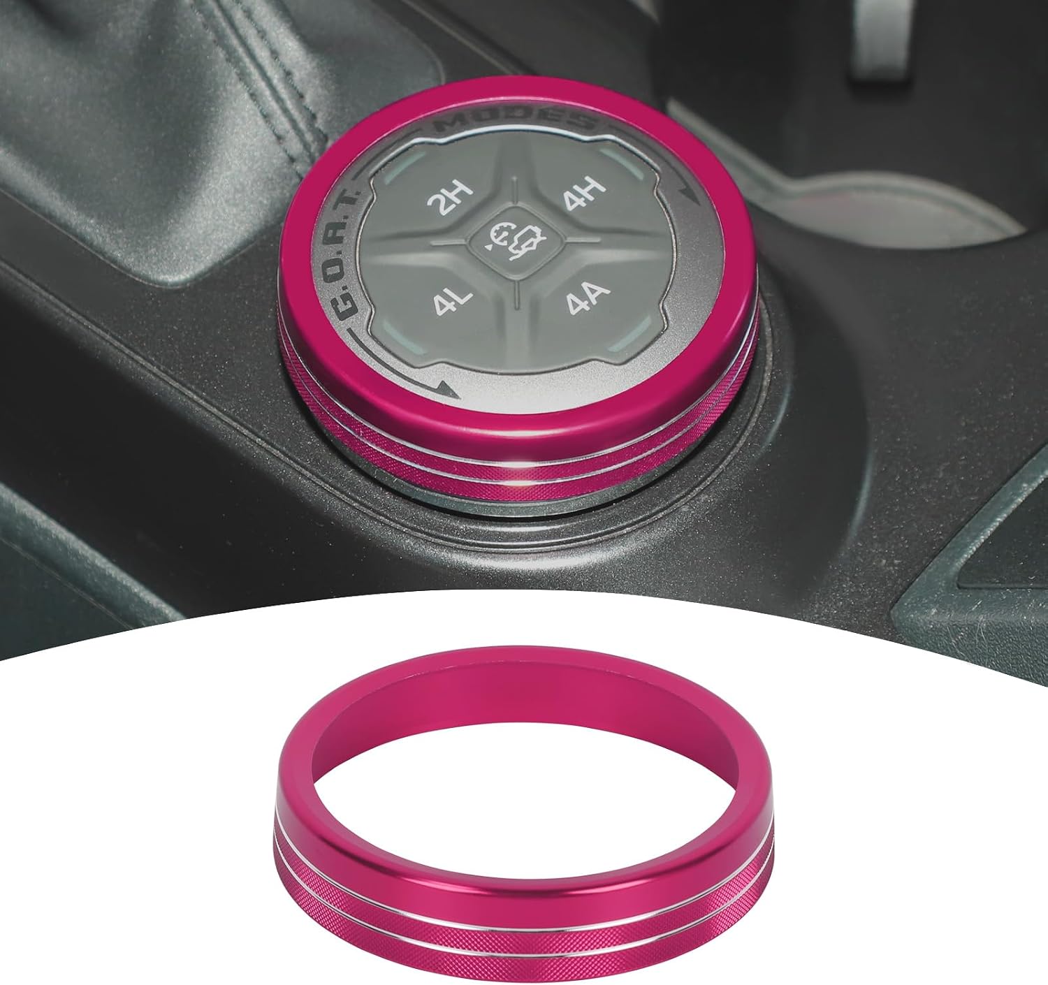 for Bronco 4WD Knob Cover Trim Ring Fit for Ford Bronco 2021-Present Pink Interior Accessories 1pc