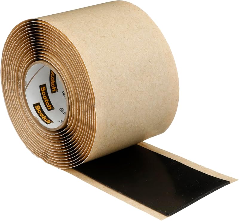 Cinta de masilla de caucho escocés 3M 2228, 2 pulgadas x 10 pies, negra, 1 rollo | Adaptable, autofundible, aislante eléctrico, sellado contra la humedad, aplicaciones en interiores y exteriores, 65 mil de espesor