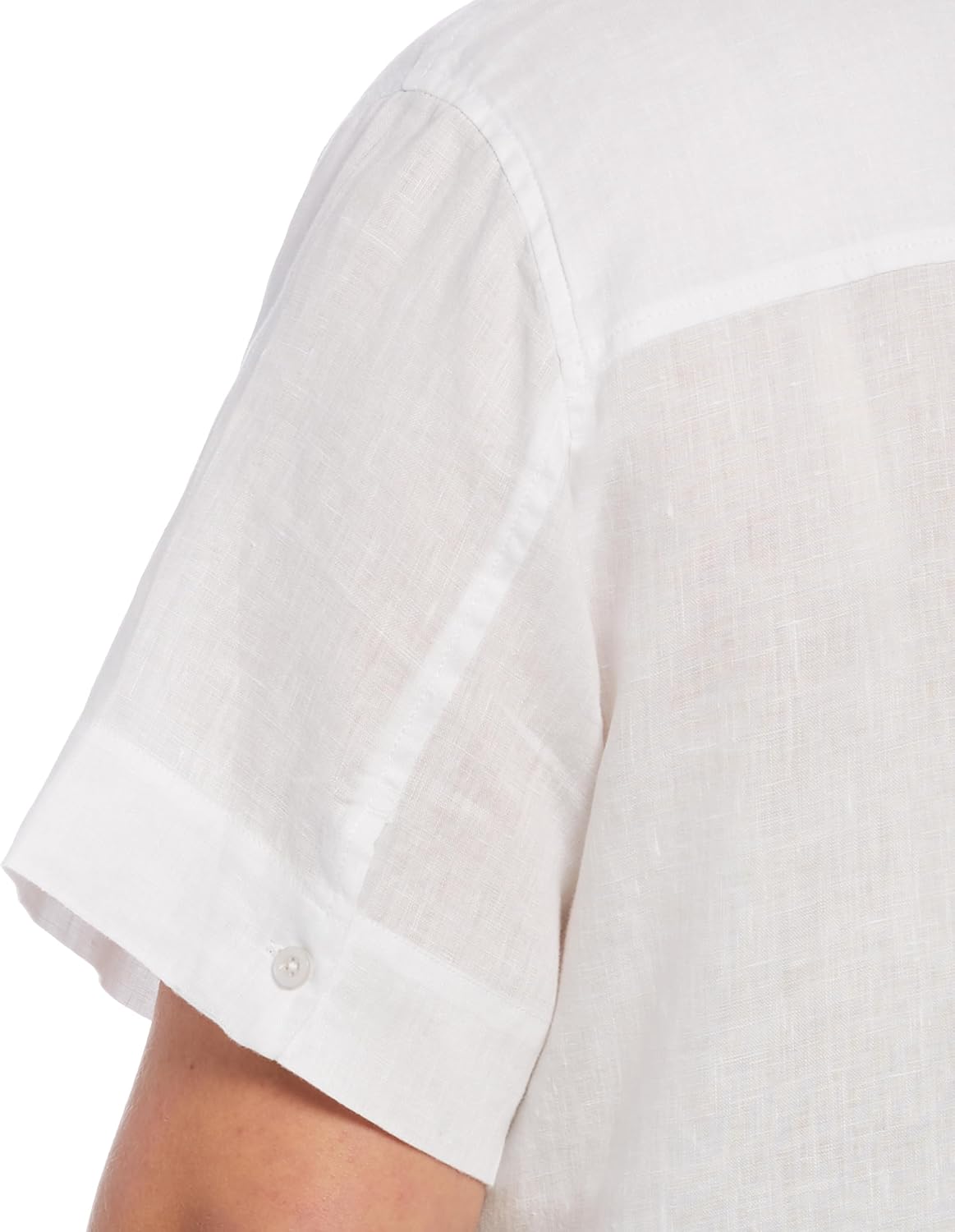 Rafaella Womens Split Neck Short Sleeve Linen Top - Image 3