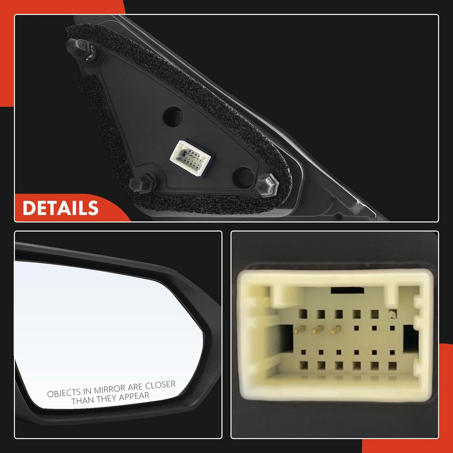 A-Premium Passenger Side Power Door Mirror - Compatible with Hyundai Elantra 2021 2022 2023 - Non-Heated Manual Folding Black Outside Rear View Mirror