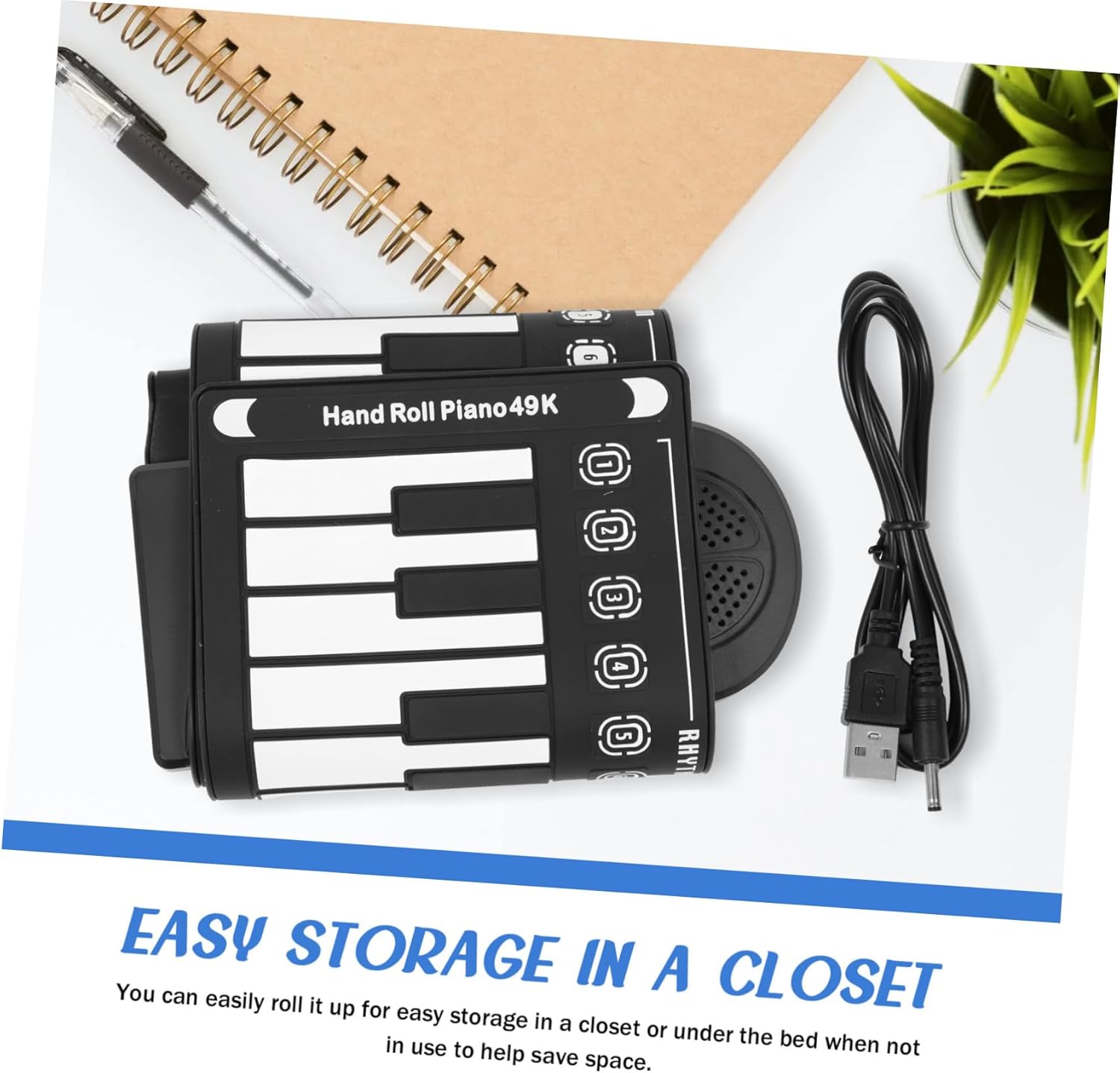 Sosoport Key Rollable Piano Portable Electronic Keyboard Compatible Abs Material