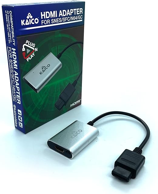 Kaico HDMI Adapter with S-Video and Composite Support Compatible with Nintendo N64, 64, Super Nintendo SNES, Famicom and Gamecube. A Simple Plug & Play Pass Through Adaptor Solution