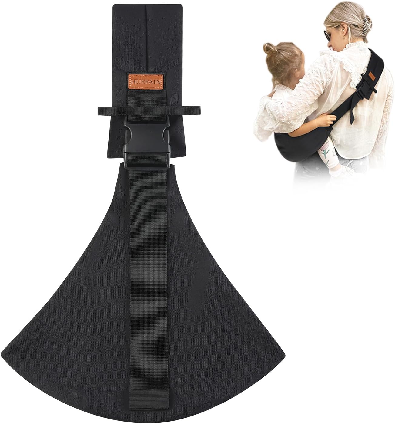 Baby Sling Carrier for Toddlers 6-36 Months, Adjustable Toddler Carrier for 10-30 lbs, Lightweight Cotton Hip Seat Shoulder Carrier for Side Carry, Travel, Shopping & Daily Use (Black)