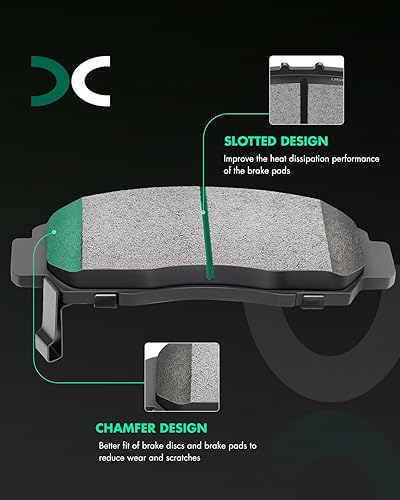 Miniatura 341 de SCITOO Kit de freno delantero Rotores de freno delantero y pastillas de freno de cerámica para 08-16 para Chrysler Town & Country, 08-16 para Dodge