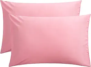 FLXXIE Microfiber Pillow Cases Queen Size Set of 2, Soft Pillowcases with Envelope Closure, Wrinkle Resistant Pillow Covers, 20x30, Pink